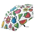 thumbnail image 4 of Compact Sun Umbrella Windproof Travel Umbrellas for Rain Strong Portable UV Protection Flower and Fruits, 4 of 8