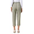 thumbnail image 3 of Pantalones de negocios casuales para mujer Inspire Chic, longitud recortada, pantalones de oficina con bolsillos, 2XL, caqui, 3 of 6