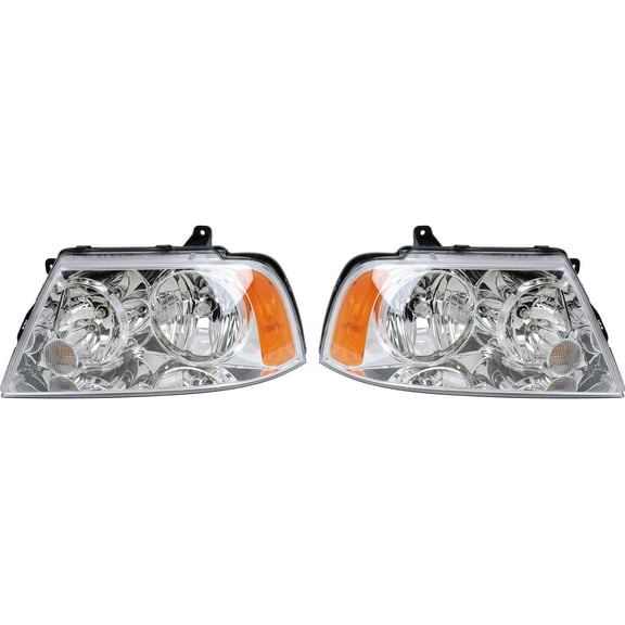 EPIC LIGHTING OE Style Halogen Headlights Assembly Replacement for LINCOLN 03-06 NAVIGATOR [ FO2502191 FO2503191 6L7Z13008AB 2L7Z13008AA ] Pair
