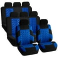 thumbnail image 2 of FH Group Universal Fit  3 Row 8 Seater Blue/Black Car Seat Covers w/ Beige Floor Mats, 2 of 8