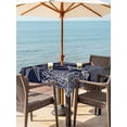 thumbnail image 3 of Outdoor Tablecloth with Umbrella Hole for Patio/Picnic/Party/Camping, Navy Blue Coastal Waterproof Table Cloth Square Cover Washable, Starfish Coral Summer Beach Ocean (54"x 54"), 3 of 8