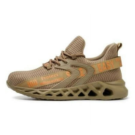 

LJHHH 2024 Steel Toe Shoes Safety Work Shoes for Men Comfortable Puncture Proof Slip on Indestructible Work Sneakers