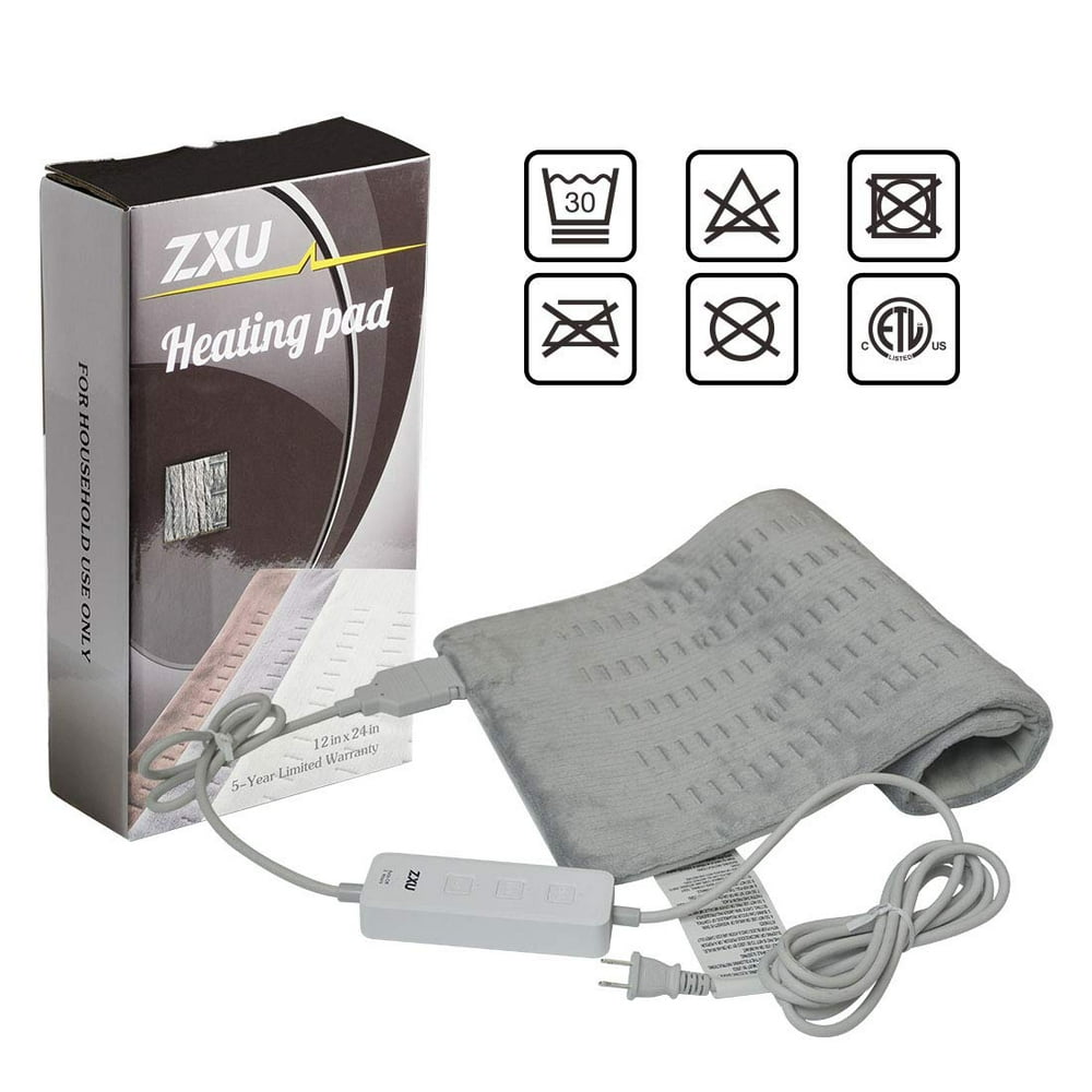 ZXU QH 12" X 24" Fast Heat Electric Heating Pad/Soft Heat Wrap for Pain