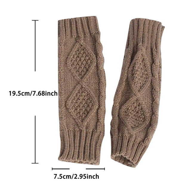 Penkiiy Chauffe-Bras Gants Sans Doigts pour Femmes Femmes Fille Gants Tricotés Sans Doigts Garder au Chaud Gants d'Hiver Doux Chauds Mitaine Gants Rouges
