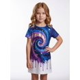 thumbnail image 2 of Girls Short Sleeve Dress Regular-Fit Daily Style Stylish Casual Dress for Big Girls Age 6-13 Weekend Outfit, 2 of 6
