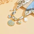 thumbnail image 5 of Silk Scarf Necklace for Women Adjustable Bandana Choker with Pearl 18K Gold Plated Charms,Boho Beach Ceramic Jewelry Leaf Butterfly Starfish Coin Pendant Summer Holiday Jewelry, 5 of 6