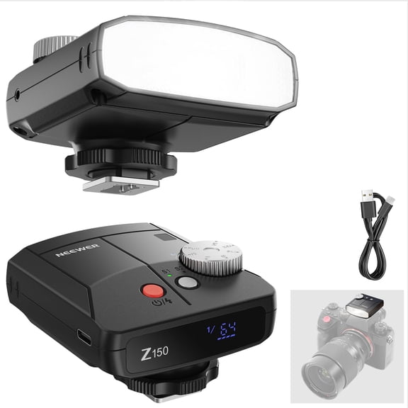 Neewer Z150 Mini Camera Flash, 20Ws GN15, 6000K, Manual 1/64-1/1, S1/S2 Mode, 640 Flashes, 3.1s Recycle