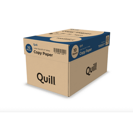 Quill Brand® 8.5  x 11  Copy Paper  20 lbs.  92 Brightness  500 Sheets/Ream  10 Reams/CT (720222CT)