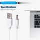thumbnail image 5 of Cable De Energía Cable de alimentación USB A macho a CC de 3,5 mm, 3,5 x 1,35 mm, 5 V CC, conector de barril, cable de alimentación, 5 of 6