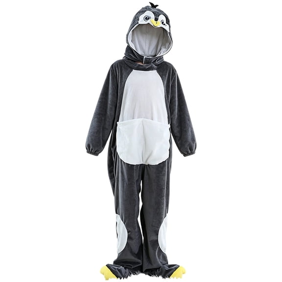 EnJoCho Kids Plush Animal Jumpsuit - Soft Hooded Jumpsuit with Tail, Cute Dress Up Outfit for Boys Girls, Breathable Holiday Costum𝖾 for Halloween Birthday Parties