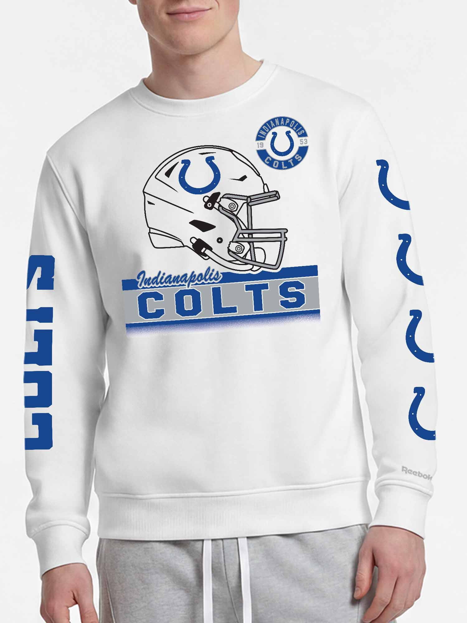 Indianapolis Colts Reebok Mens White Crew Sweatshirt