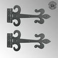 thumbnail image 3 of Renovators Supply Decorative Strap Hinge Wrought Iron Fleur De Lis 12" L Set of 2, 3 of 12