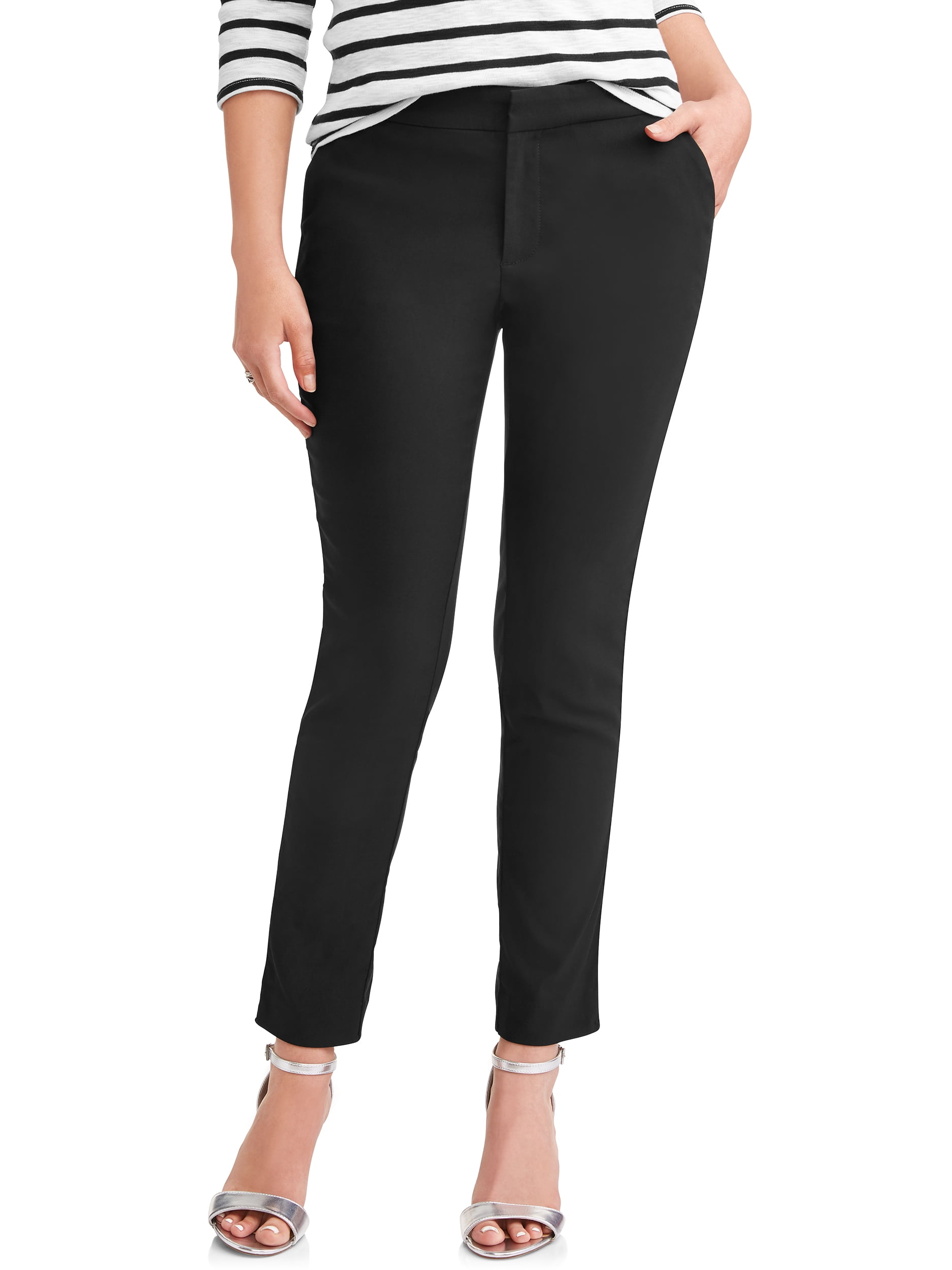 Time and Tru - Women's Casual Pant with Back Elastic Waist - Walmart ...