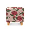 thumbnail image 2 of Jiueut Rose Print Square Ottoman Cover, Stretch Folding Storage Bench Ottoman Cover Footrest Stool Slipcover Footstool Protector with Elastic Bottom Valentine's Day Decor, 2 of 6