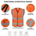 thumbnail image 2 of Chaleco de seguridad TICONN ANSI II de malla reflectante naranja S, paquete de 4, 2 of 6