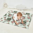 thumbnail image 2 of LightGreen Dinosaurs Floral Pattern Blanket,Comfortable Soft Lamb Wool Throw Blanket,All Season,Warm Lightweight Blankets for Sofa Bed Couch Living Room Chair,30"x40", 2 of 4