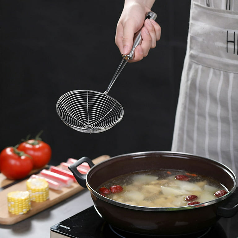 Thinsont Noodle Mesh Strainer Ladle Hanging Handle Deep Frying
