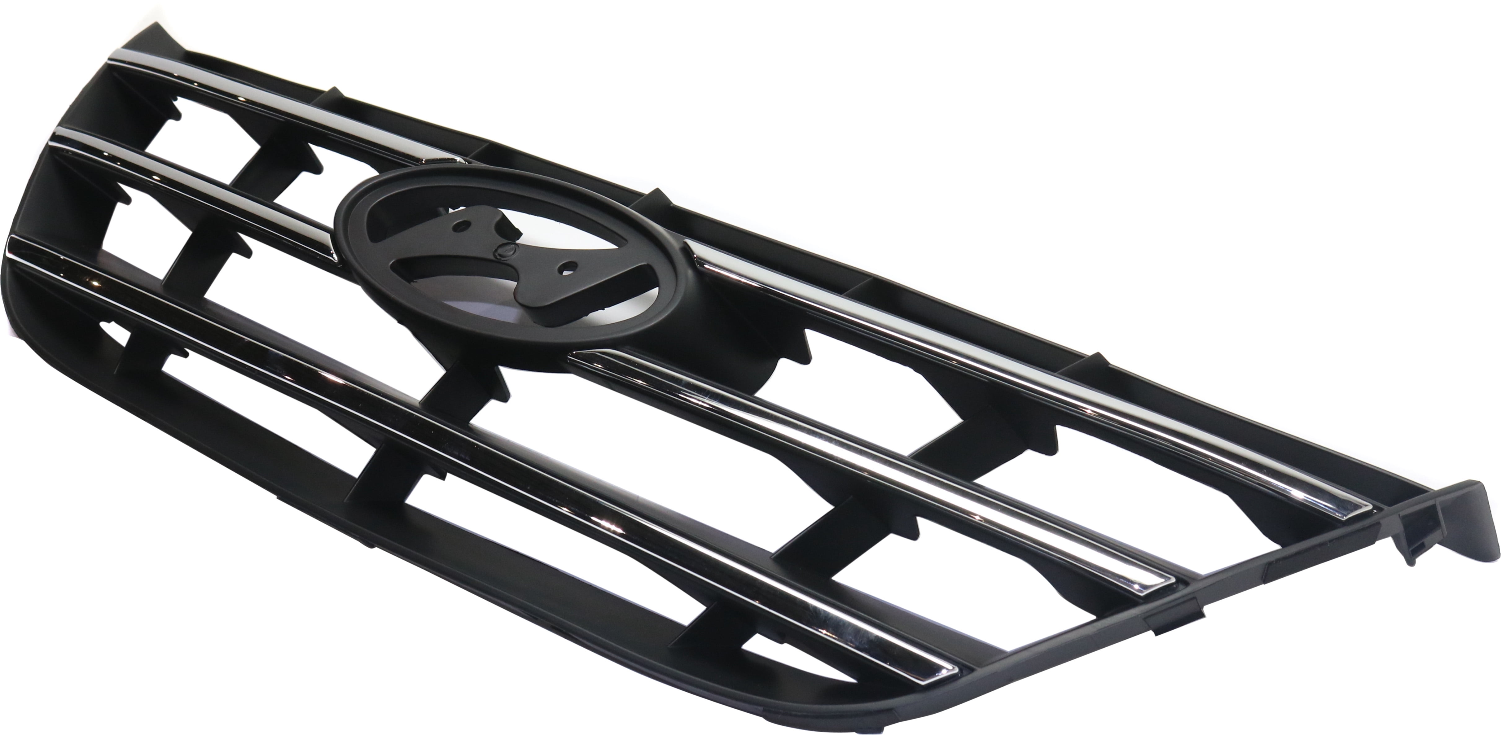 Grille Assembly Compatible With 2009-2010 Hyundai Sonata Painted Black Shell and Insert CAPA Certified