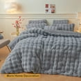 thumbnail image 7 of LIFEREVO Pack of 2 Fluffy Faux Rabbit Fur Pillowcases, Elegant Cute Plush Shaggy Bubble Bed Pillow Cases King Size Zipper Closure, Home Decorative Furry Fuzzy Long Pillow Shams 20x36, Light Grey, 7 of 7
