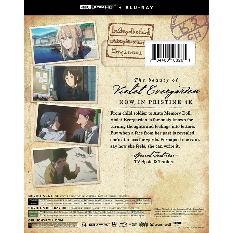 VIOLDT EVERGADEN 　the movie劇場版 DVD Amazon.com: Violet Evergarden: The Movie [Blu-ray] : Taichi