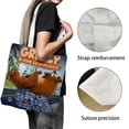 thumbnail image 3 of Grizzy y los Lemmings Bolso de tela con estampado de lienzo para mujer, bolsa de compras reutilizable y estética, con cremallera interior, regalo para mujer,38*45cm., 3 of 6