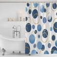 thumbnail image 3 of Blue Polka Dots Shower Curtain, Waterproof Shower Curtains for Bathroom, Modern Abstract Art Washable Fabric Bathtub Curtain Set Bath Decor with 12 Hooks Extra Long 72"x96", 3 of 8