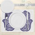 thumbnail image 3 of Ambesonne Hamsa Place Mats Set of 4, Old Ornaments, Standard Size, Violet Blue White, 3 of 6