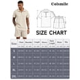 thumbnail image 5 of Colsmile Men's 2-Piece Summer Outfit Set - Textured Quarter-Zip Polo Shirt & Drawstring Shorts, Casual Vacation Summer Set, 5 of 9