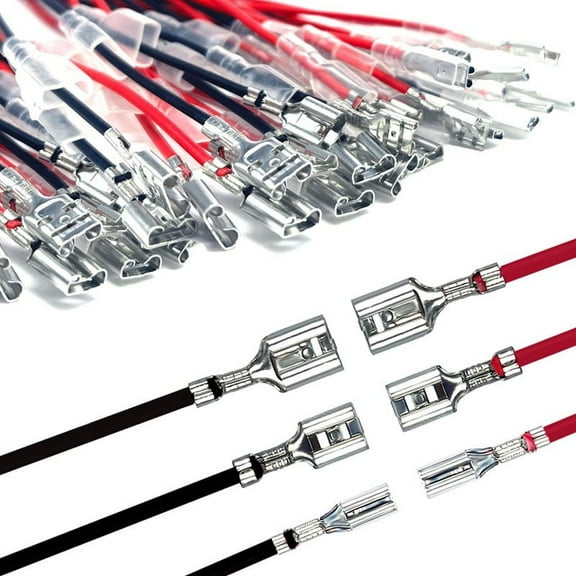 30PCS 2.8mm /4.8mm /6.3mm Female Speaker Wire Connectors with Insulation Sleeve Speaker Connector Quick Splice Kit