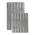 thumbnail image 5 of 2 Piece Bath Mat Set - Light Silver Solid Striped Bathroom Mat Soft Plush Thick, 5 of 5