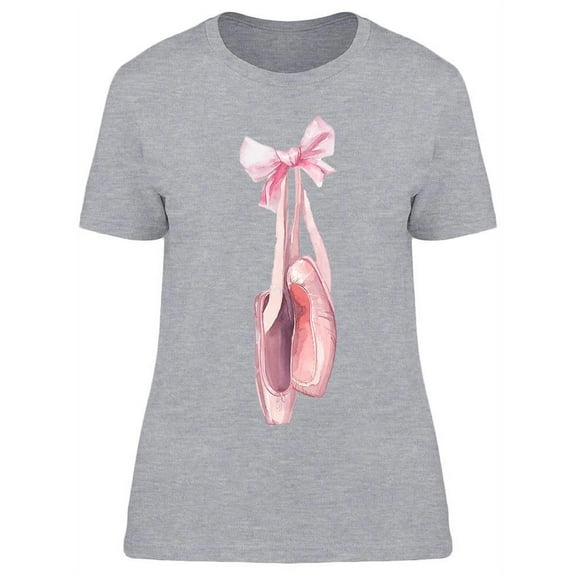 Pointe Shoes With Ribbon Bow T-Shirt Women -Image by Shutterstock, Female Large