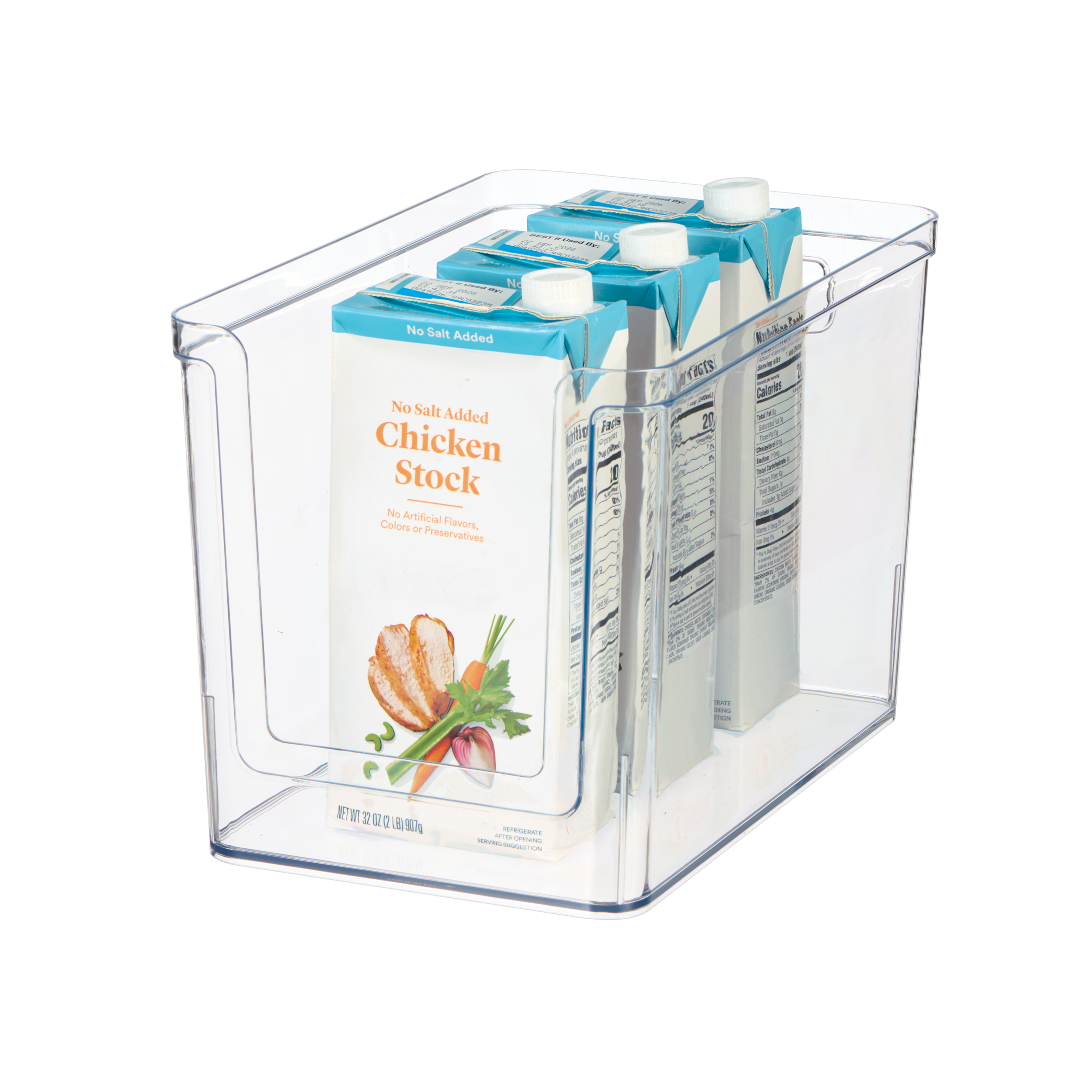 Mainstays Clear Plastic Pantry Storage Bin with Open Front, Large photo 3