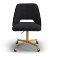 thumbnail image 6 of Pemberly Row Boucle Upholstered Seat and Back Rolling Chair in Black, 6 of 6
