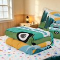 thumbnail image 5 of Erosebridal Teal White Camper Zipper Twin Comforter Sets with Fitted Sheet and 2 Pillowcases, Woodland Jungle Adventore Zipper Bedding Set, Colorful Stars Reversible, 5 of 7