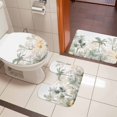 thumbnail image 4 of Green Yellow Palm Tree Bath Mat 3 Piece Bathroom Rug Set, Summer Botanical Tropical Non Slip Bath Rug Contour Mat and Toilet Lid Cover, Absorbent Shower Mats Soft Bath Rugs and Mats Sets, 4 of 8