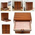 thumbnail image 4 of Fichiouy 5-Layer Drawer Storage Cabinet Retro Wood Table Top Desk Shelf Drawer Organizer Brown, 4 of 10