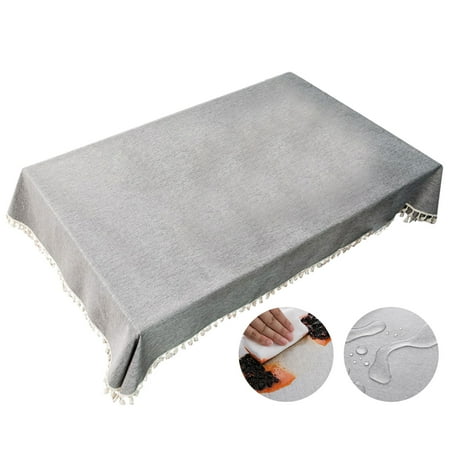 

Viugreum Fringed Cotton Linen Tablecloth - Washable Crinkle-resistant Waterproof Rectangular Tablecloth with Tassel | Heavy Duty Spill-proof Table Cover Suitable for Indoor and Outdoor