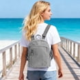 thumbnail image 6 of BadPiggies Mini Backpack Purse for Women, Small Nylon Day Packs Waterproof Multi-Pockets Ladies Travel Bag - Gray, 6 of 10