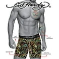 thumbnail image 4 of Ed Hardy Mens 3-Pack Performance Boxer Briefs, Active Stretch Dry Fit Print Boxers, Multicolor Male Underwear, Medium, 4 of 8