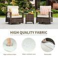 thumbnail image 5 of MEISSALIVVE 3 Pieces Outdoor Swivel Rocker, Patio Furniture Bistro Set with 360° Wood Armrests Swivel Rock Chairs and Side Table(Brown), 5 of 7