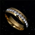 thumbnail image 5 of 316L Stainless Steel Wedding Silver/Gold Band Men Women Couple CZ Ring Size 5-13, 5 of 8