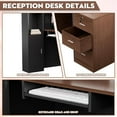 thumbnail image 6 of Esheno Modern Wooden L Shaped Reception Desk 71 inch Commercial Counter with Lockable Drawers and Cabinet Walnut Finish Left Side Storage for Office Lobby School, 6 of 8