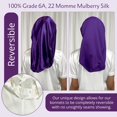 thumbnail image 3 of Reversible 100% Real Silk Long Hair Reversible Sleep Bonnet - Adjustable Tie, Breathable 22 Momme Mulberry Silk - Ivory, 3 of 10