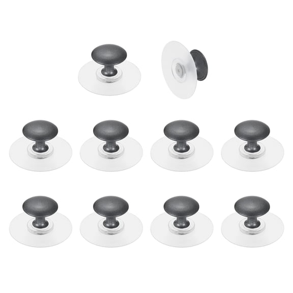 Uxcell 10 Pack Adhesive Cabinet Knobs, Stainless Steel Self-Stick Drawer Knobs, No Drilling Round Stick on Instant Handle Cabinet Pull for Wardrobe Cupboard Drawer Closet, Gray/Clear