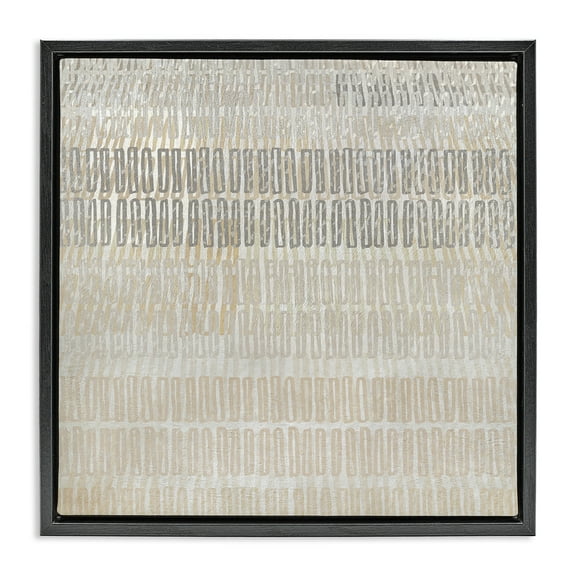 Stupell Industries Boho Layered Shapes Pattern Abstract Painting Black Floater Framed Canvas Art Print Wall Art, 18 x 18