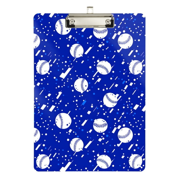 ALAZA Plastic Clipboard A4 Letter Size Decorative Clipboards for Students Women Men 9" x 12.5" Baseball Art Pattern