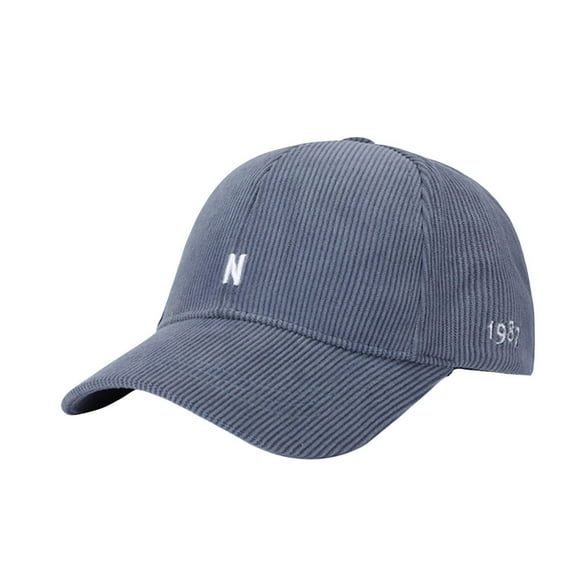WITHMOONS Corduroy Cotton Unisex Baseball Cap - Embroidery N Adjustable Hat YZ10227 (Blue)