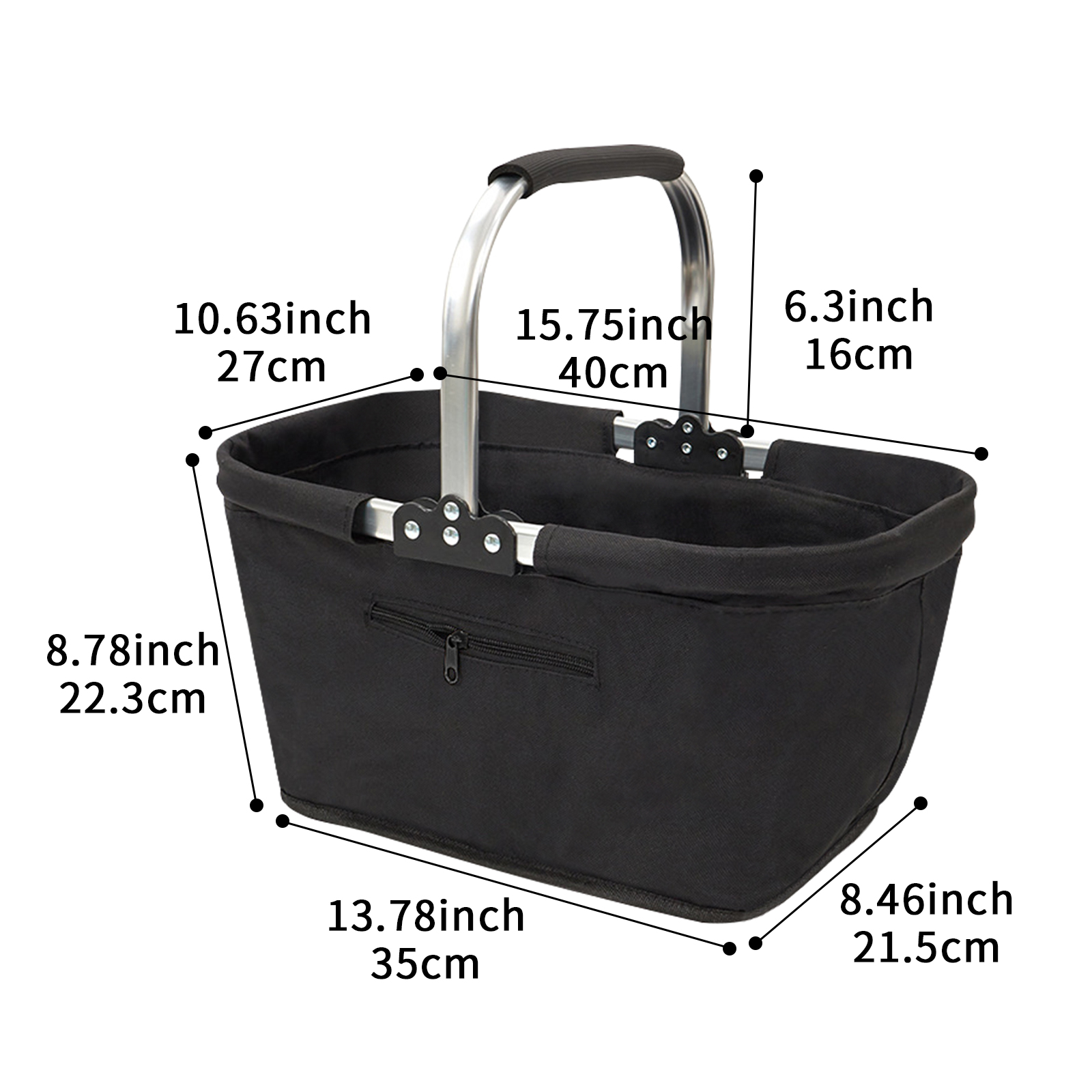 Vauban Folding shopping basket-portable foldable grocery/canvas storage basket, suitable for family, beach and travel