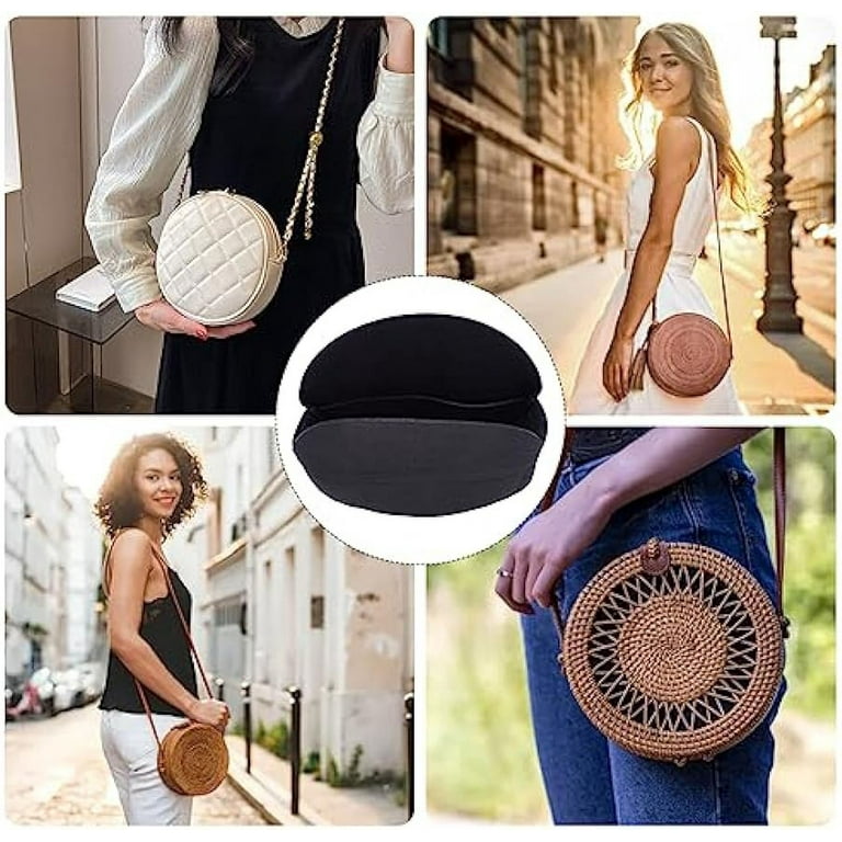 Felt Purse Organizer Inserts Round Handbag Organizer Circle Shoulder Bag Shaper Felt Round Cosmetic Pouch Bag