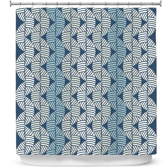 Shower Curtains 70" x 73" from DiaNoche Designs by Julia Grifol - Waves On Blue
